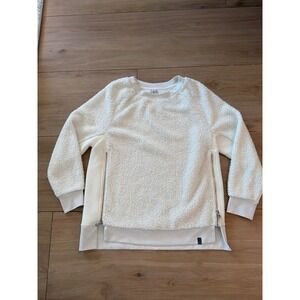 Varley Womens Cream Sherpa Fleece Side Zip Sweatshirt Pullover Small White